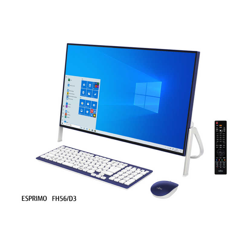 富士通　FUJITSU 富士通　FUJITSU デスクトップパソコン ESPRIMO FH56/D3(テレビ機能) ホワイト×ネイビー FMVF56D3LB FMVF56D3LB