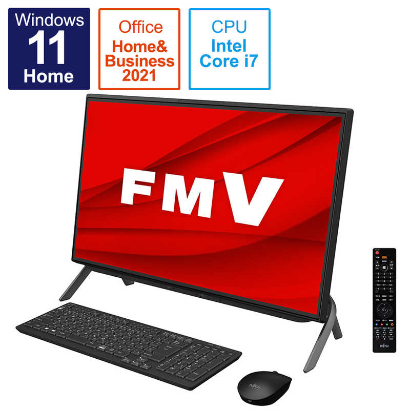 富士通　FUJITSU 富士通　FUJITSU 【アウトレット】デスクトップパソコン ESPRIMO FH77/F3(テレビ機能) ブラック FMVF77F3B FMVF77F3B