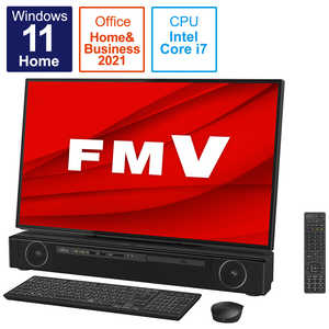 富士通　FUJITSU 【アウトレット】デスクトップパソコン ESPRIMO FH90/F3 オーシャンブラック [27型/Core i7/メモリ：16GB/HDD：4TB/SSD：256GB/2021年12月モデル] FMVF90F3B