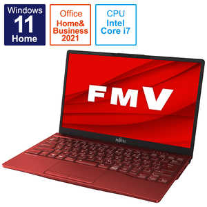 富士通　FUJITSU ノートパソコン LIFEBOOK UH90/G2 ガーネットレッド [13.3型 /Windows11 Home /intel Core i7 /メモリ:8GB /SSD:512GB] FMVU90G2R