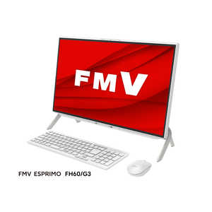 富士通 FUJITSU 【アウトレット】デスクトップパソコン ESPRIMO FH60/G3 ホワイト FMVF60G3W