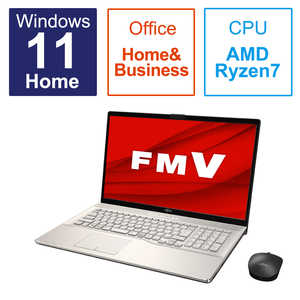 富士通　FUJITSU ノートパソコン FMV LIFEBOOK NH77/H1 シャンパンゴールド [17.3型 /Win11 /AMD Ryzen 7 /メモリ：8GB /SSD：512GB /Office] FMVN77H1G