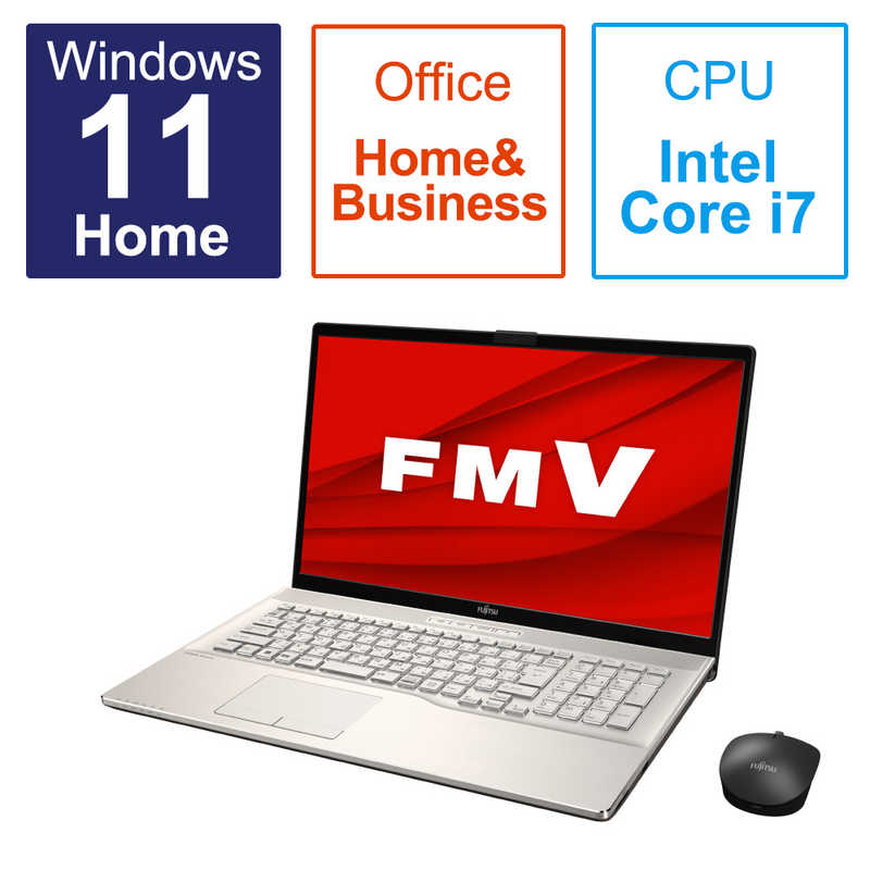 富士通　FUJITSU 富士通　FUJITSU ノートパソコン FMV LIFEBOOK NH90/H1 シャンパンゴールド [17.3型 /Win11 Home /Core i7 /メモリ：16GB /SSD：512GB /Office] FMVN90H1G FMVN90H1G