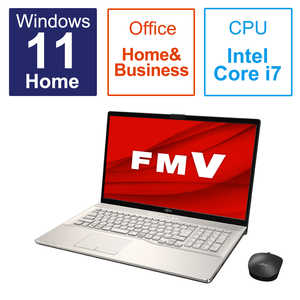 富士通　FUJITSU ノートパソコン FMV LIFEBOOK NH90/H1 シャンパンゴールド [17.3型 /Win11 Home /Core i7 /メモリ：16GB /SSD：512GB /Office] FMVN90H1G
