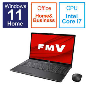 富士通　FUJITSU ノートパソコン FMV LIFEBOOK NH90/H1 ブライトブラック [17.3型 /Win11 Home /Core i7 /メモリ：16GB /SSD：512GB /Office] FMVN90H1B
