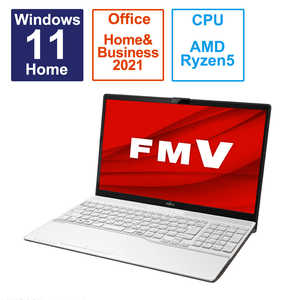 富士通　FUJITSU ノートパソコン FMV LIFEBOOK AH450/G プレミアムホワイト [15.6型 /Win11 /AMD Ryzen 5 /メモリ：8GB /SSD：256GB /Office] FMVA450GW