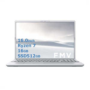 富士通 FUJITSU ノートパソコン FMV LIFEBOOK AH53/J3［16.0型/AMD Ryzen 7/メモリ：16GB/SSD：512GB/Office HomeandBusiness］ファインシルバー FMVA53J3S