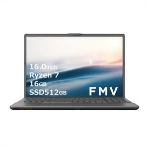 富士通 FUJITSU ノートパソコン FMV LIFEBOOK AH53/J3［16.0型/AMD Ryzen 7/メモリ：16GB/SSD：512GB/Office HomeandBusiness］ブライトブラック FMVA53J3B