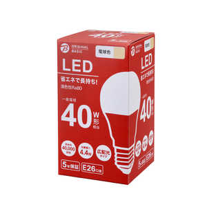 ORIGINALBASIC LED電球 E26口金［一般電球形 40W相当 電球色 1個 広配光タイプ］ E26/L/40W LDA4LGK40XOB