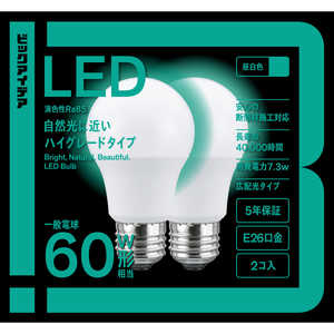 ビックアイデア LED電球 E26 一般電球形 60W相当 昼白色 2個 広配光タイプ 【安心5年保証】 LDA7N-G/SK60XBIT-2P