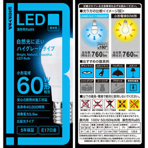 ビックアイデア LED電球 E17 一般電球形 60W相当 昼光色 1個 広配光タイプ 【安心5年保証】 LDA6D-G-E17/SK60XBIT