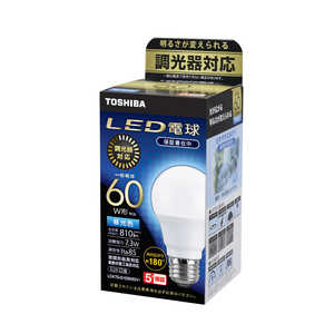 東芝　TOSHIBA 調光断熱対応LED電球E26口金A形60W 昼光色 ［E26 一般電球形 60W相当 昼光色 1個 広配光タイプ］ LDA7DGDSK60V1