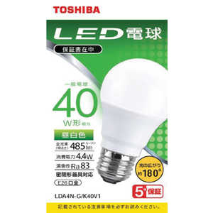 東芝 TOSHIBA LED電球 広配光 昼白色 40W形相当 LDA4NGK40V1
