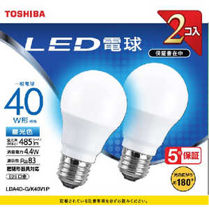 東芝 TOSHIBA LED電球 [E26/昼光色] LDA4DGK40V1P