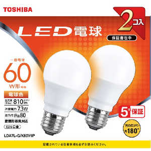 東芝 TOSHIBA LED電球 [E26/電球色] LDA7LGK60V1P