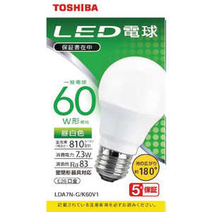 東芝　TOSHIBA LED電球 広配光 昼白色 60W形相当 LDA7N-G/K60V1  