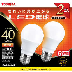 東芝 TOSHIBA LED電球 [電球色] LDA5LG40V1P