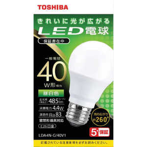 東芝 TOSHIBA LED電球 全方向 昼白色 40W形相当 LDA4N-G/40V1 東芝 TOSHIBA LED電球 全方向 昼白色 40W形相当 LDA4N-G/40V1