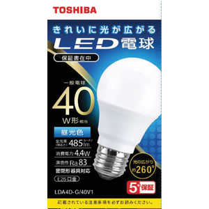 東芝 TOSHIBA LED電球 全方向 昼光色 40W形相当 LDA4D-G/40V1 東芝 TOSHIBA LED電球 全方向 昼光色 40W形相当 LDA4D-G/40V1