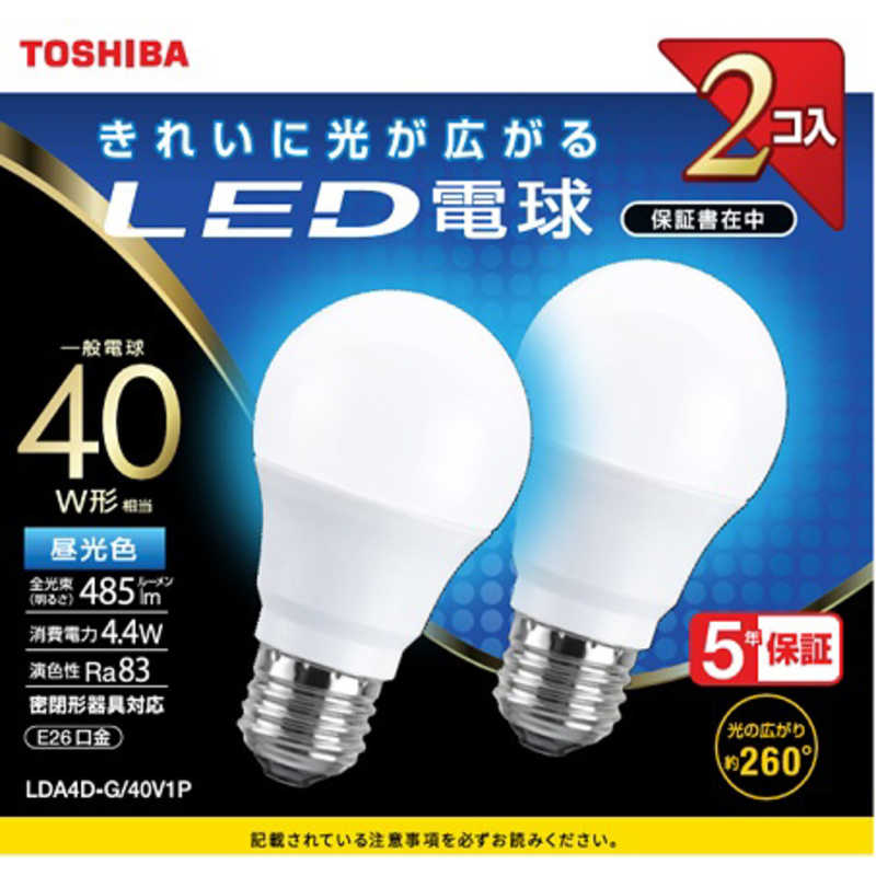 東芝　TOSHIBA 東芝　TOSHIBA LED電球 [E26/昼光色] LDA4D-G/40V1P LDA4D-G/40V1P