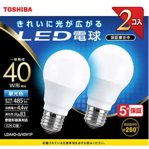 東芝 TOSHIBA LED電球 [E26/昼光色] LDA4DG40V1P