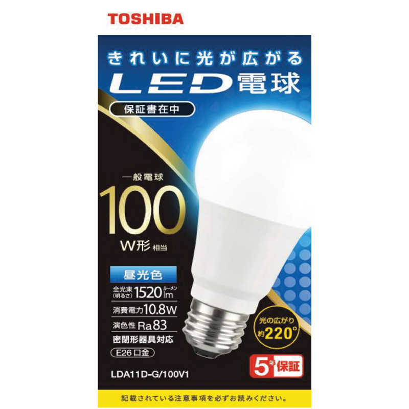 東芝　TOSHIBA 東芝　TOSHIBA LED電球 全方向 昼光色 100W形相当 LDA11D-G/100V1 LDA11D-G/100V1
