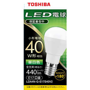  TOSHIBA LEDŵ E17 ߥ˥ץȥ Ĵб «440lm  ۸ѥӡ180 40W LDA4NGE17S40V2