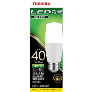 東芝　TOSHIBA LED電球(T形)40W相当 昼白色 口金E26 LDT4N-G/S/40V1