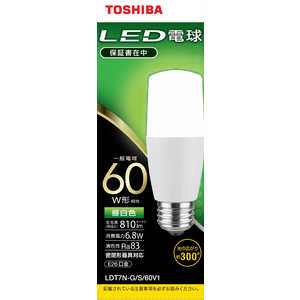 東芝　TOSHIBA LED電球(T形)60W相当 昼白色 口金E26 LDT7N-G/S/60V1