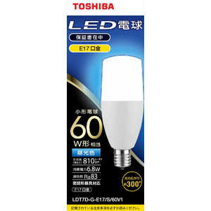 東芝　TOSHIBA LED電球(T形)60W形相当 昼光色 口金E17 LDT7D-G-E17/S/60V1