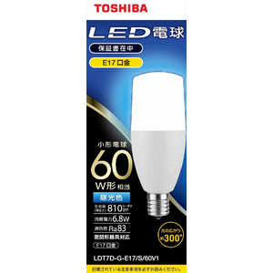 東芝 TOSHIBA LED電球(T形)60W形相当 昼光色 口金E17 LDT7D-G-E17/S/60V1 東芝 TOSHIBA LED電球(T形)60W形相当 昼光色 口金E17 LDT7D-G-E17/S/60V1