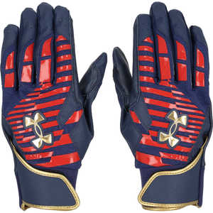 アンダーアーマー メンズ UAクリーンアップ プロ バッティンググローブ Midnight Navy/Red/Metallic Gold SM 6001312_25FW アンダーアーマー メンズ UAクリーンアップ プロ バッティンググローブ Midnight Navy/Red/Metallic Gold SM 6001312_25FW
