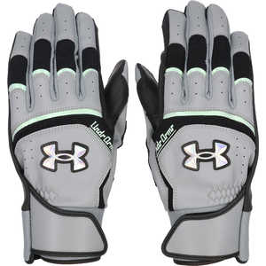 アンダーアーマー UNDER ARMOUR メンズ UA YARD PRO BATTING GLOVES UAヤード プロ バッティンググローブ Silver/Black/Iridescent LG 6001314 6001314_25FW