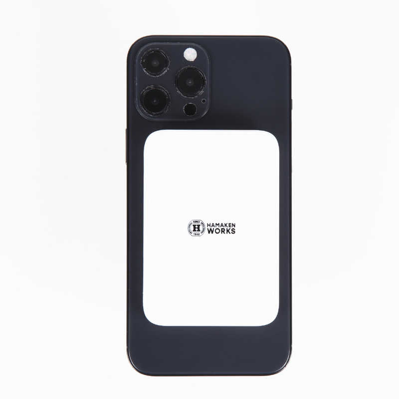 ハマケンワークス ハマケンワークス マグネット対応 ワイヤレスモバイルバッテリー ホワイト [5000mAh /USB Power Delivery・Quick Charge対応 /2ポート /充電タイプ] HWB-5000WH3 HWB-5000WH3
