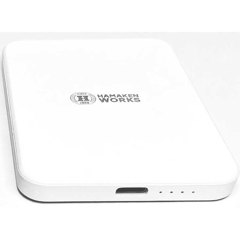 ハマケンワークス ハマケンワークス マグネット対応 薄型3000mAh ワイヤレスモバイルバッテリー (ホワイト) ［1ポート /充電タイプ］ HWB3000WH HWB3000WH