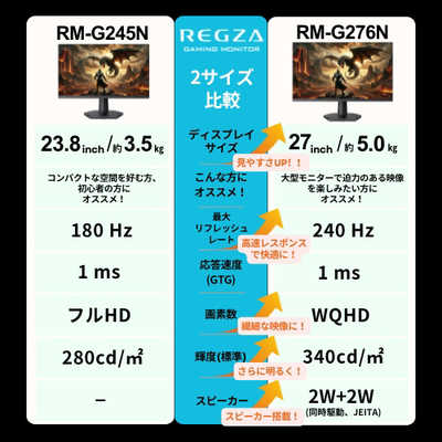 TVS REGZA ゲーミング液晶ディスプレイ REGZA(レグザ) ［27型