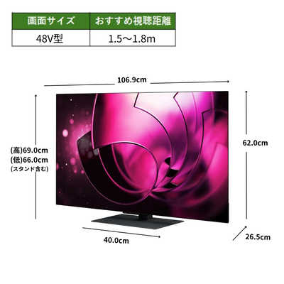 TVS REGZA 有機ELテレビ REGZA レグザ ［ 48V型 / Bluetooth対応