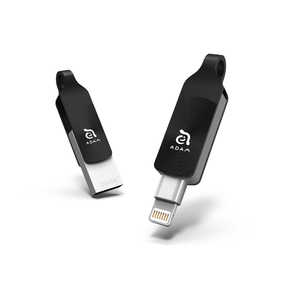 ADAMELEMENTS USBメモリ iKlips DUO+ ブラック [256GB/USB3.1/USB TypeA+Lightning/回転式] ADRAD256GKLDPRXJ