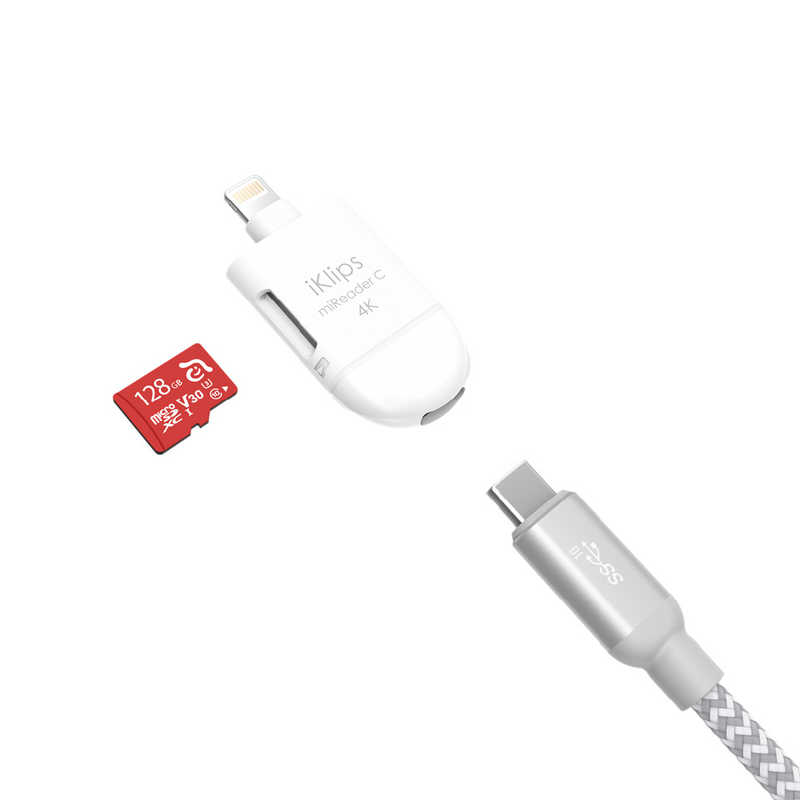 ADAMELEMENTS ADAMELEMENTS microSDカードリーダー iKlips miReader C USB Type-C to Lightning ACRAD0GMCWHJ ACRAD0GMCWHJ