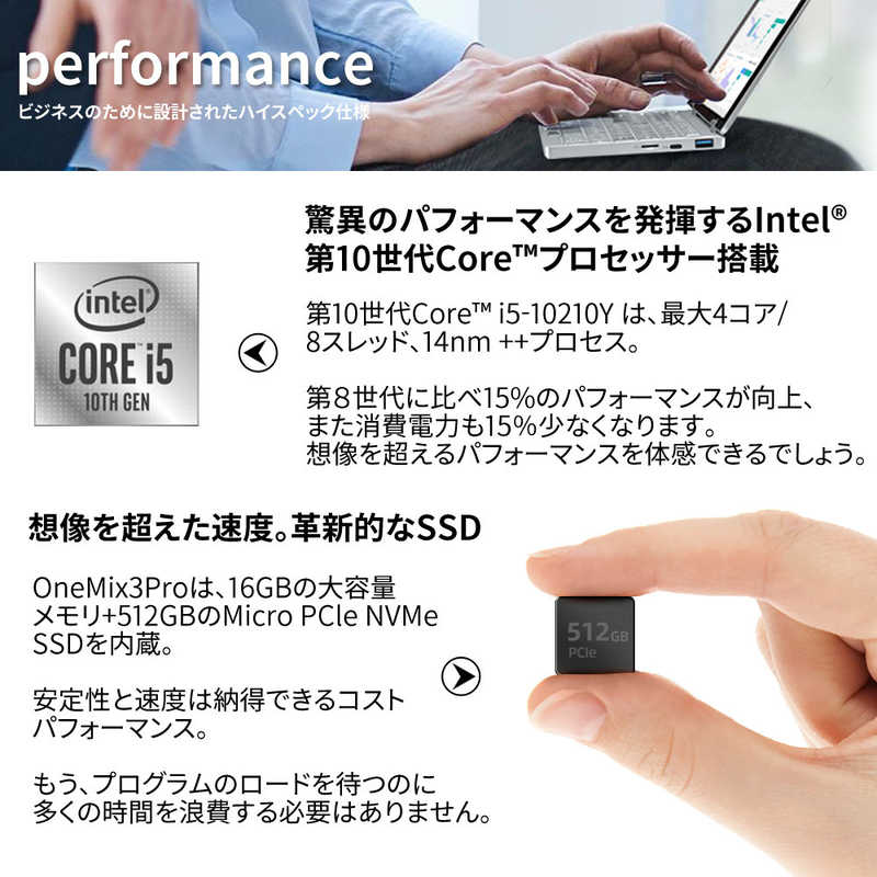 ONENETBOOKTECHNOLOGY ONENETBOOKTECHNOLOGY ノートパソコン OneMix3 Pro(コンバーチブル型)[8.4型/intel Core i5/SSD:512GB/メモリ:16GB/2019年12月モデル] ONEMIX3PROJ-B5 ONEMIX3PROJ-B5