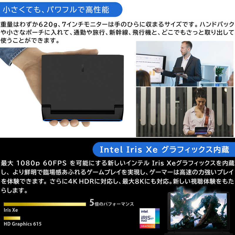 ONENETBOOKTECHNOLOGY ONENETBOOKTECHNOLOGY ノｰトパソコン One-Netbook OneGx1 Pro ブラック [7.0型/intel Corei7/SSD:512GB/メモリ:16GB/2021年2月] ONEGX1PJR-B5 ONEGX1PJR-B5