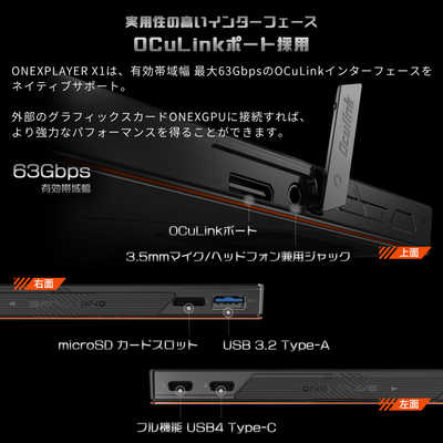ONENETBOOKTECHNOLOGY ポータブルゲーミングPC ONEXPLAYER X1 3in1 PC