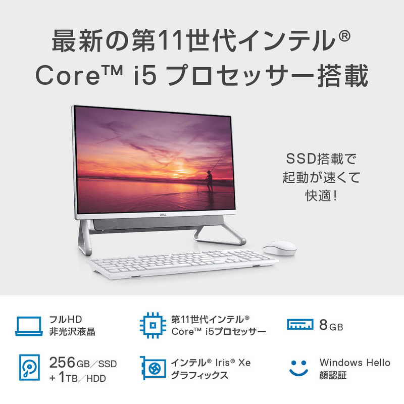 DELL　デル DELL　デル デスクトップパソコン Inspiron 24 5400 シルバー [23.8型 /intel Core i5 /2020年秋冬モデル] FI557-AWHBSC シルバｰ FI557-AWHBSC シルバｰ