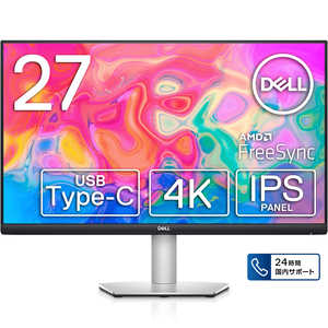 DELL ǥ PC˥ S꡼ С [27 /4K(38402160 /磻] S2722QC-R