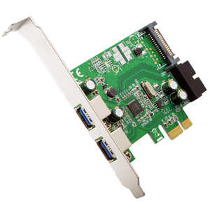 AREA インターフェースカード USB3.0内部ピン＆外部ポート ( PCI Expressx1 ) SD-PEU3V-2E2IL3-B