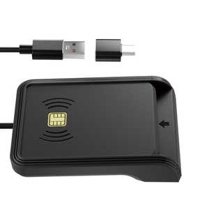 AREA �ڐG�^����ڐG�^���Ή�IC�J�[�h���[�_�[ USB-C �{ USB-A�ڑ� (Mac/Windows11�Ή�) �m�}�C�i���o�[�J�[�h�Ή��n �u���b�N SD-MYC03-B