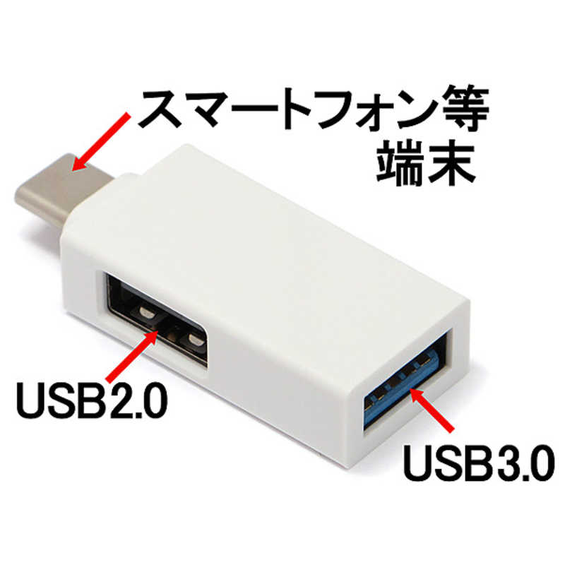 ルートアール ルートアール USB変換ホストアダプタ [USB-C オス→メス USB3.0&USB2.0各1ポート] ブラック RA-OTGTU2HW RA-OTGTU2HW