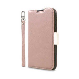 CORALLO iPhone14 Plus 手帳型ケース シャンパンローズ×ホワイト CR-INBCSPLNU-CW CORALLO iPhone14 Plus 手帳型ケース シャンパンローズ×ホワイト CR-INBCSPLNU-CW