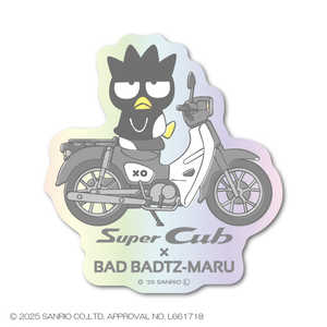 ゼネラルステッカー はぴだんぶい×Super Cub ホログラムステッカー ロゴ バッドばつ丸 LCS-1749