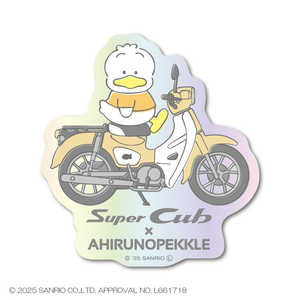 ゼネラルステッカー はぴだんぶい×Super Cub ホログラムステッカー ロゴ あひるのペックル LCS-1751